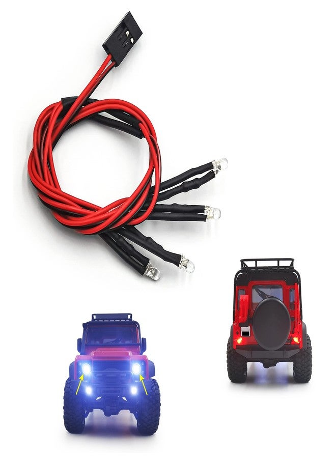 مجموعة مصابيح أمامية بيضاء وخلفية حمراء بتقنية LED من زوليكار RC، مُخصصة لترقية سيارة TRX4M بمقياس 1/18، وملحقات سيارات الزحف التي تعمل بالتحكم عن بعد. - Image 1